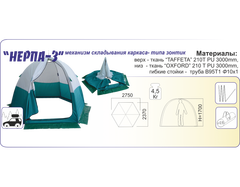 Палатка рыбака зимняя Иркут Нерпа 3 (Ф2750 Н-1700)