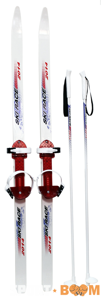 Лыжи SKI RACE 2014 (120/95 см) подростковые с креплениями, лыжными палками