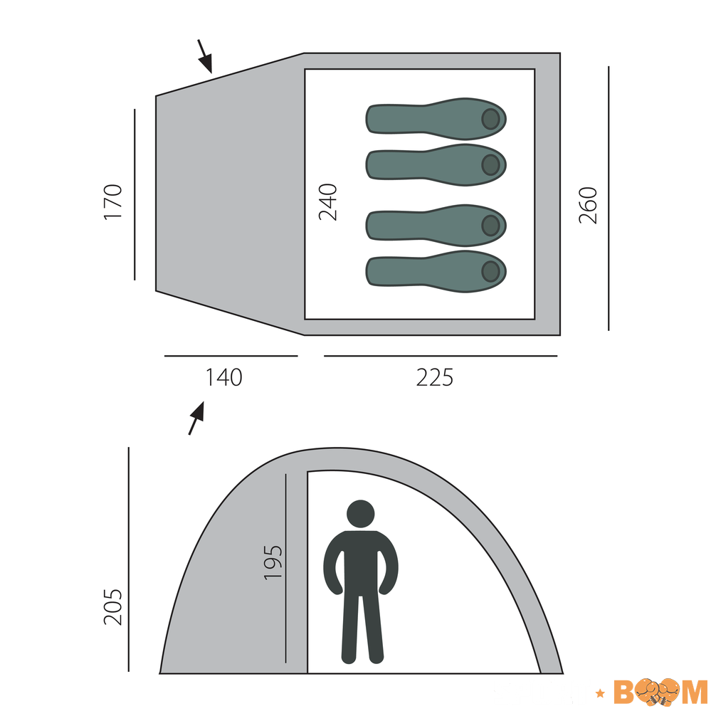 Палатка Dome 4 (Дом 4)  BTrace