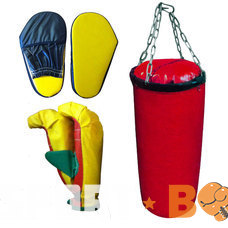 Набор бокс детский (5 предметов) груша+2 перчатки+ 2 лапы