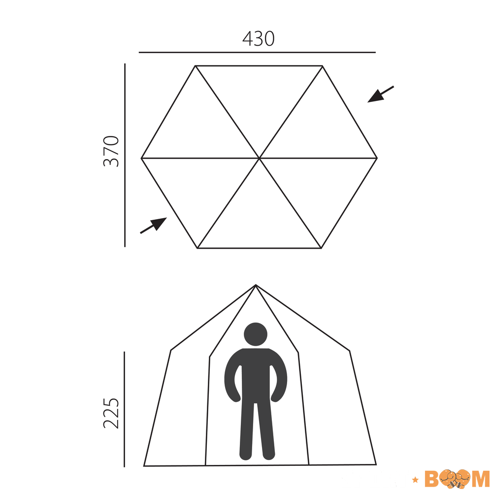 Тент-шатер BTrace Highland 370*430*225