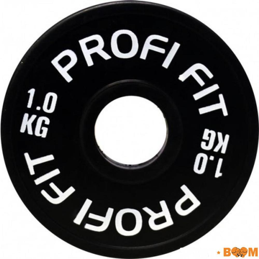 Диск для штанги каучуковый черный Profi-Fit d-51 мм.