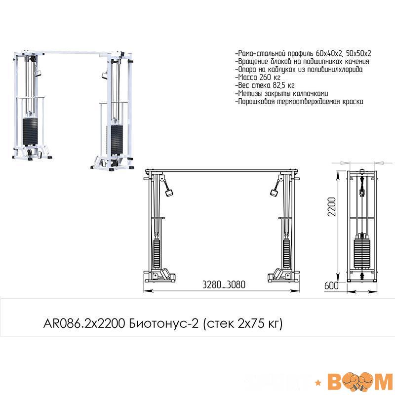 Блочная стойка Биотонус-2 (стек 2х75 кг.) 2200