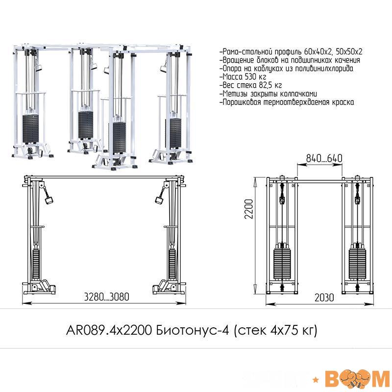 Блочная стойка Биотонус-4 (стек 4х75 кг.) 2200