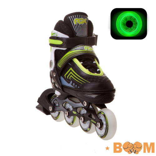 Роликовые коньки раздвижные FANTOM Green LED подсветка колес
